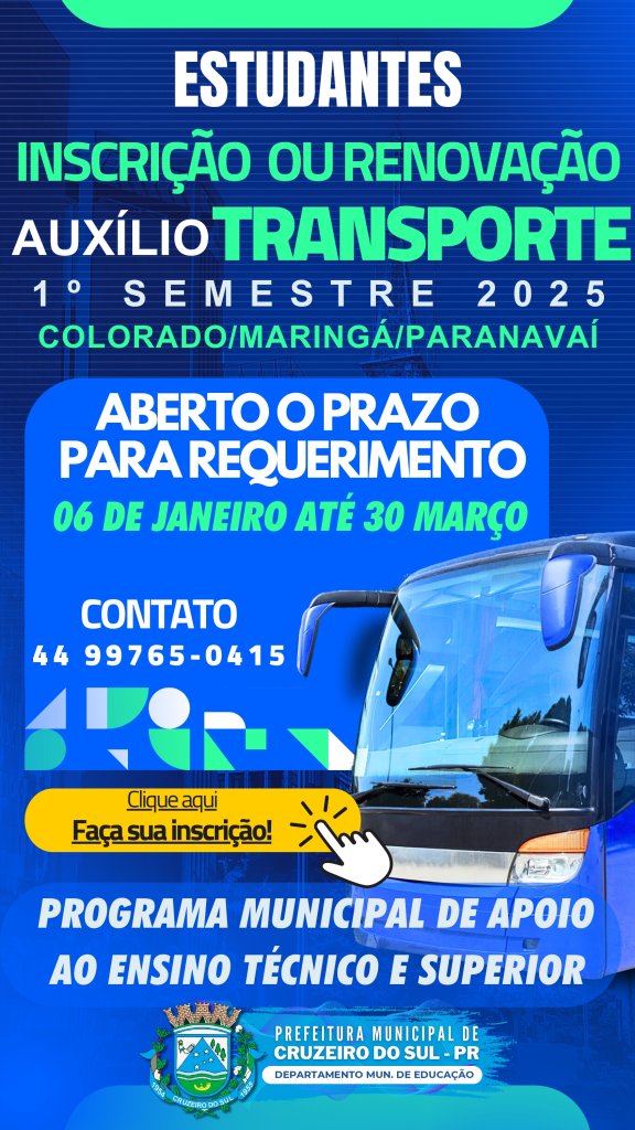 Inscrições Abertas para o Auxílio Transporte 2025